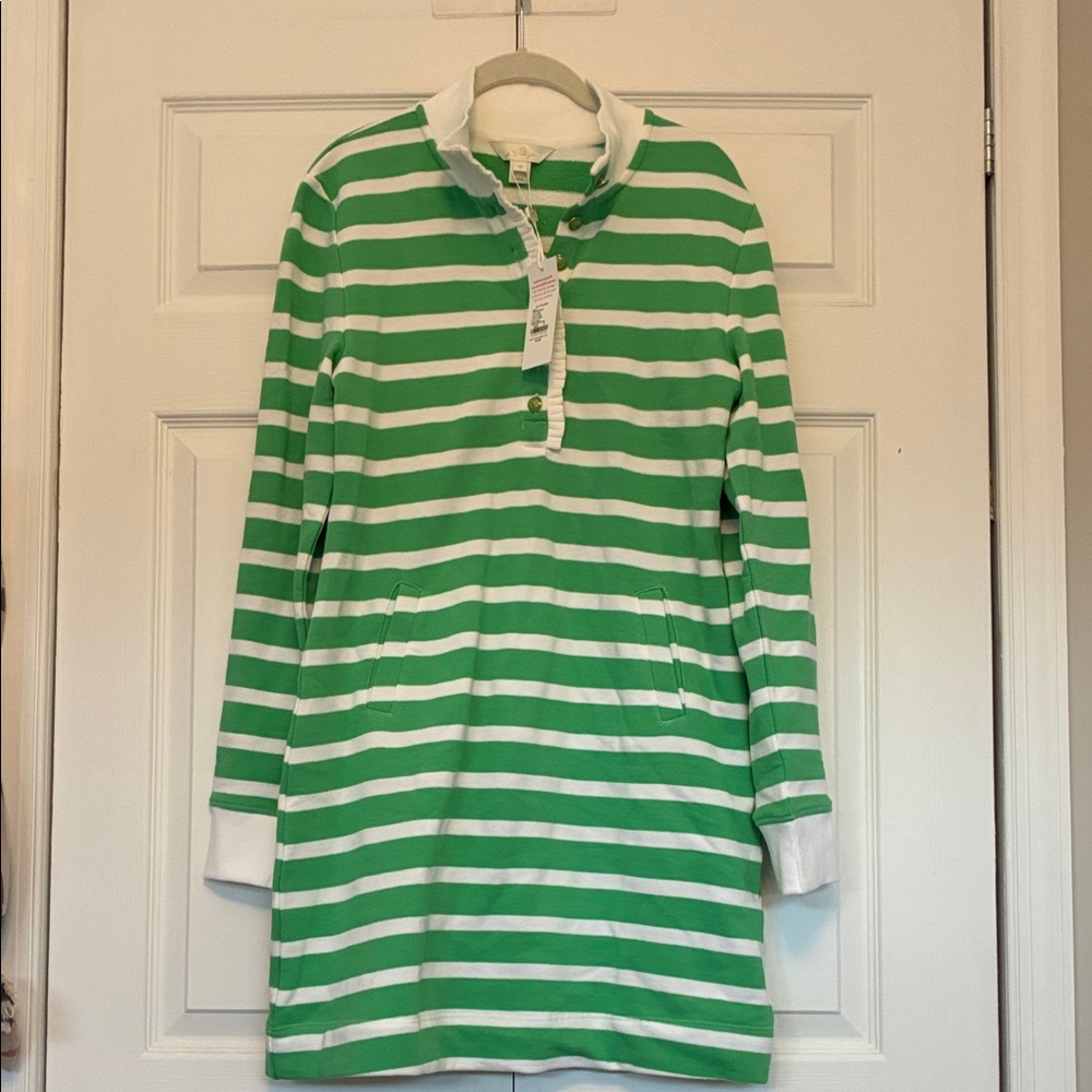 Lilly Pulitzer Green and White Striped Dress